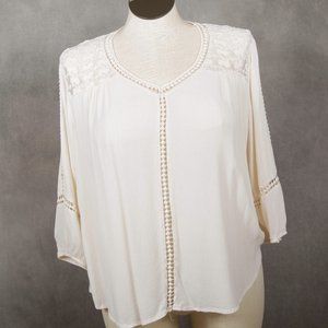 JohnPaulRichard White boho peasant top lace